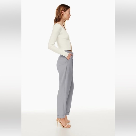 Joie Women’s Light Grey Ankle Casual Pants Size 10 Mid Rise Pleated Cuffed Hem - Picture 1 of 15